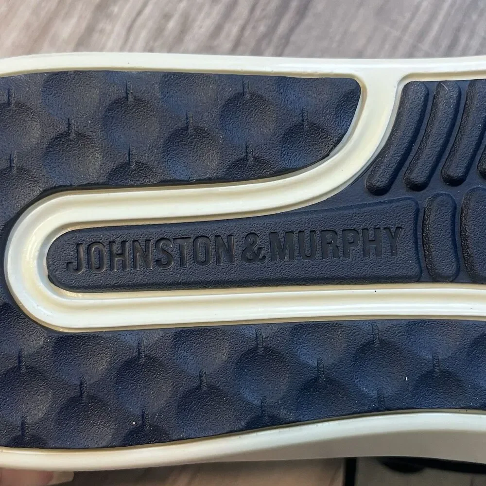 Johnston & Murphy McGuffey 2 Boat Shoe Size 13M Blue Leather Suede Tie NWOB